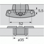 BOÎTIER À VISSER POUR CHARNIÈRES 180°,230° SELEKTA PRO 2000 HETTICH