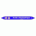 LOT DE 3 - MARQUEUR TUYAUTERIE - ACIDE CHLORHYDRIQUE - VINYLE LAMINÉ 150 X 12 MM