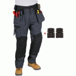 PANTALON DE TRAVAIL WX3 AVEC POCHES HOLSTER + PROTÈGE-GENOUX PORTWEST 38 GRIS MÉTAL *DISPO 48H*