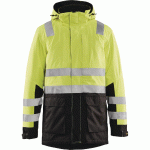 PARKA HAUTE-VISIBILITÉ JAUNE FLUORESCENT/NOIR TAILLE M - MANUTAN COLLECTIVITÉS
