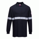 PORTWEST FR03 POLO ML MODAFLAME BANDE RÉTRO MARINE - TAILLE M