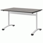 TABLE MALIBU 120X80 T5 DL STR ANTIB BÉTO F186/NOIR BLC 9016