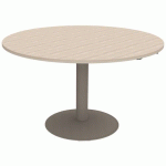 TABLE MANO RÉGLABLE Ø130 STRAT ABS ÉRABLE GOTLAND/NOISETTE - MOBIDECOR