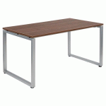 TABLE OFFICE PRO PIED CARRE 140 X 80 CM NOYER PIED ALU