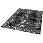 TAPIS SALON EN POLYESTER AZTÈQUE NOIR - 60X100CM - NOIR - WELLHOME