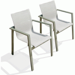 FAUTEUIL JARDIN EMPILABLE MIAMI KAKI EN LOT - DCBGARDEN
