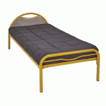 LIT ALBA MÉTAL TÊTE PANNEAU BÉTON 90X190 SOMMIER AGGLO JAUNE - MANUTAN COLLECTIVITÉS