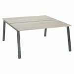 PÔLE DE 2 BUREAUX DROITS CHÊNE GRIS L 160 X P 80 CM PIÉTEMENT MÉTAL ANTHRACITE - ARCH