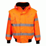 PORTWEST C467 BLOUSON BOMBER HIVIS 3 EN 1 ORANGE - TAILLE XXXL