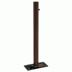 POTELET RABATTABLE SOLIBLOC Ø76 MM INOX BROSSÉ - MARRON 8017 - PROCITY