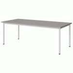 TABLE MALIBU 180X80 T4 4P STRA ABS BÉTON F186/BLC 9016
