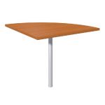 ANGLE DE LIAISON ARRONDI 90° BIOSPACE 2 - CÔTÉS 80 CM - PLATEAU HÊTRE - PIED TUBULAIRE ALUMINIUM