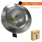 DOWNLIGHT LED CIRCULAIRE INOX 15W 1200LM COUPE 110MM 6500K BLANC FROID 6500K - LOT DE 1 U. - BLANC FROID 6500K