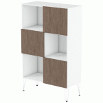 RANGEMENT HAUT JAVA 80 CM DAMIER BLANC/NOYER - MANUTAN COLLECTIVITÉS