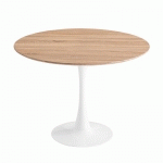 TABLE RONDE IBIZA WHITE Ø120 C SURFACE BOIS PIED BLANC - [...]