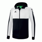 VESTE DE SURVÊTEMENT À CAPUCHE FEMME - ERIMA - SIX WINGS NOIR/BLANC