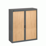 ARMOIRE À RIDEAUX ANTHRACITE/HÊTRE DÉMONTABLE BRUNEAU 136 X 120 CM