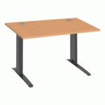 BUREAU DROIT EXCELLENS L 120 CM HÊTRE PIÉTEMENT MÉTAL PLUS ANTHRACITE