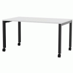 BUREAU MOBILE ARIAL - 180X80CM - H 735CM - BLANC - NOIR - EOL