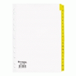 LOT DE 2 - INTERCALAIRE A4 CARTE BRISTOL BLANCHE BRUNEAU 20 ONGLETS ALPHABÉTIQUES JAUNES - 1 JEU