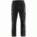 PANTALON DE TRAVAIL SERVICES STRETCH NOIR/GRIS FONCÉ TAILLE 40L - BLAKLADER