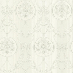 PAPIER PEINT À MOTIF FLORAL BLANC POUR COULOIR | PAPIER PEINT STYLE ROCOCO GRIS & BLANC À MOTIF | TAPISSERIE BAROQUE INTISSÉE AVEC ORNEMENTS - 10,05