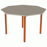 TABLE CARÉLIE OCTO Ø120 T6 STR POLY. ÉRABLE G. BEIGE/PAPAYE - MOBIDECOR