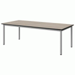 TABLE MALIBU 180X80 T3 4P STRA ANTIB ACACIA/NOIR GRIS 9006