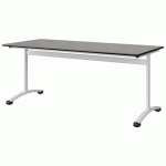 TABLE MALIBU 180X80 T6 DL STRA BÉTON F186/NOIR BLC 9016