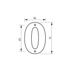 THIRARD - PLAQUE SIGNALÉTIQUE CHIFFRE 0 HAUTEUR 51MM À VISSER