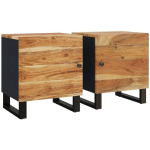 TABLES DE CHEVET 2 PCS 40X33X46 CM BOIS D'ACACIA MASSIF