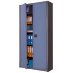 ARMOIRE MÉTAL CLASSTOUT - A PORTES BATTANTES - H. 198  X  L. 90 CM - CORPS ANTHRACITE - PORTES BLEU