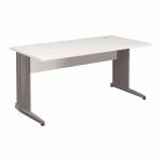 BUREAU DROIT ACTIVITY - L. 160 X P. 80 CM - PLATEAU BLANC - PIEDS L 'ANTHRACITE'