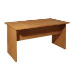 BUREAU DROIT PRONTO - L.140 X P.80 CM - PLATEAU AULNE - PIEDS PLEINS  AULNE