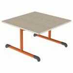 TABLE BANDANA 80X80 T1 DL STRAT POLY. ÉRABLE G. BEIGE/PAPAYE - MOBIDECOR