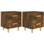 TABLES DE CHEVET 2 PCS CHÊNE FUMÉ 40X35X47,5 CM