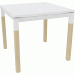 BUREAU DROIT X4 80CM BLANC / PIED CHÊNE - BLANC - QUADRIFOGLIO