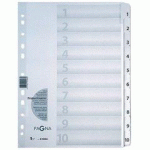 LOT DE 8 - INTERCALAIRES, CARTON, CHIFFRES 1 - 10, A4, 10 TOUCHES
