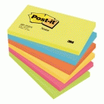 LOT DE 12 - NOTES REPOSITIONNABLES COULEURS ENERGETIC POST-IT 76 X 127 MM - BLOC DE 100 FEUILLES