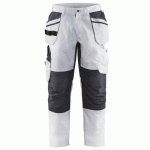 PANTALON DE TRAVAIL PEINTRE STRETCH BLANC/GRIS FONCÉ TAILLE 46 - BLAKLADER