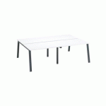 PÔLE 4 BUREAUX ECLA BLANC L 120 X P 80 CM PIÈTEMENT MÉTAL ANTHRACITE