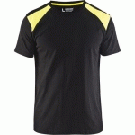 T-SHIRT NOIR/JAUNE FLUORESCENT TAILLE S - 337910429933S - BLAKLADER