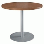 TABLE DE RÉUNION RONDE NOYER Ø 100 CM - PIÉTEMENT ALUMINIUM - ARCH