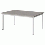 TABLE MALIBU 120X80 T2 4P STRA ABS BÉTON F186/BLC 9016