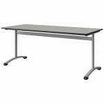 TABLE MALIBU 180X80 T6 DL ST ISOSON GRIS 1400/NOIR GRIS 9006 - MANUTAN EXPERT