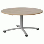 TABLE MALIBU Ø 120 T3 PC STRA ALAISÉ ACACIA/GRIS 9006