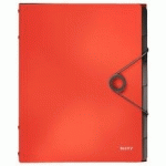 TRIEUR SOLID, A4, PP, 6 COMPARTIMENTS, ROUGE CLAIR - LOT DE 2