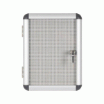 VITRINE INTÉRIEURE EXTRA PLATE FOND ACIER LAQUÉ PORTE BATTANTE CADRE ALUMINIUM BI-OFFICE ENCLORE - 1 FEUILLE