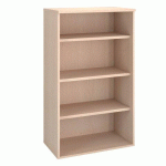 BIBLIOTHÈQUE MI-HAUTEUR ECLA H 136 X L 80 CM BOIS FINITION CHÊNE CLAIR