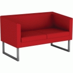 CANAPÉ 2 PL. PUNTO PIED MÉTAL TISSU 100% POLYESTER M1 ROUGE - SOKOA